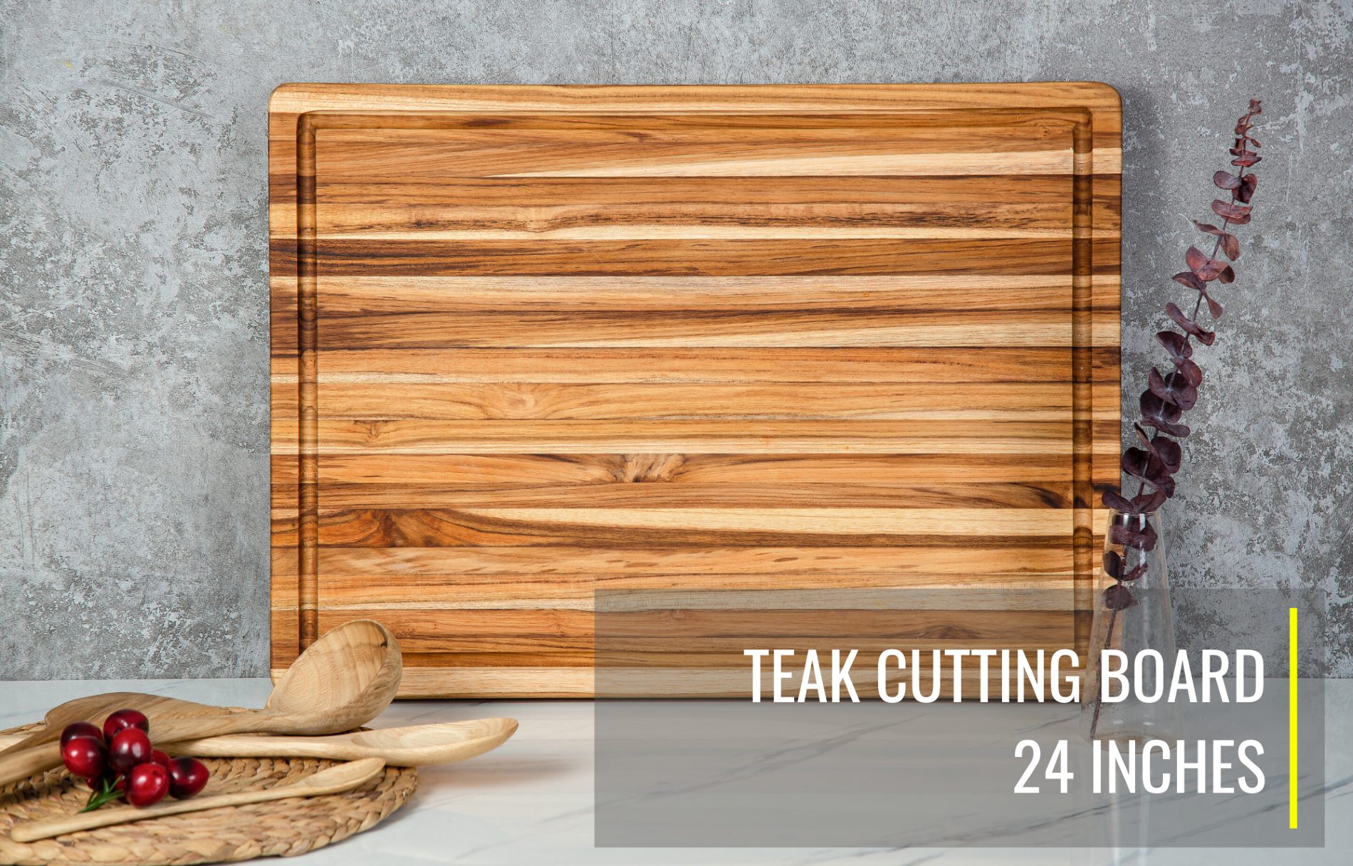 BEEFURNI Teak Wood Cutting Board with Juice Groove Hand Grip, Small Wooden  Cutting Boards for Kitchen, Chopping Board Wood, Kitchen Gifts, 1-Year
