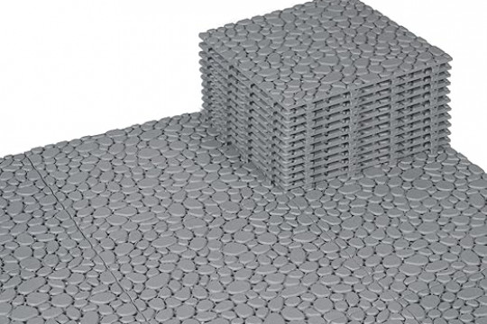 BEEFURNI Light Gray Stone Plastic Deck Tiles Interlocking Floor Tiles (12PCS) 12" x 12"