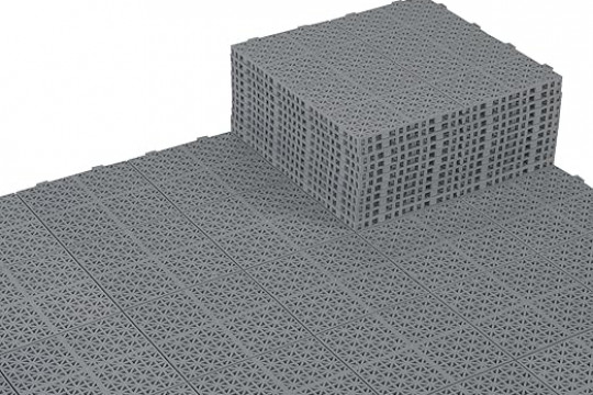 BEEFURNI Light Gray Plastic Deck Tiles Interlocking Floor Tiles (12PCS) 12" x 12"