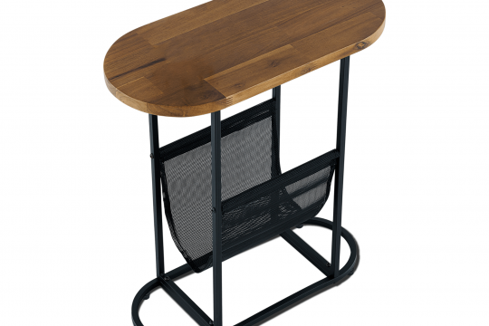 BEEFURNI Acacia Oval Small Side Tables Living Room Small Space With Magazines Organizer Storage Space