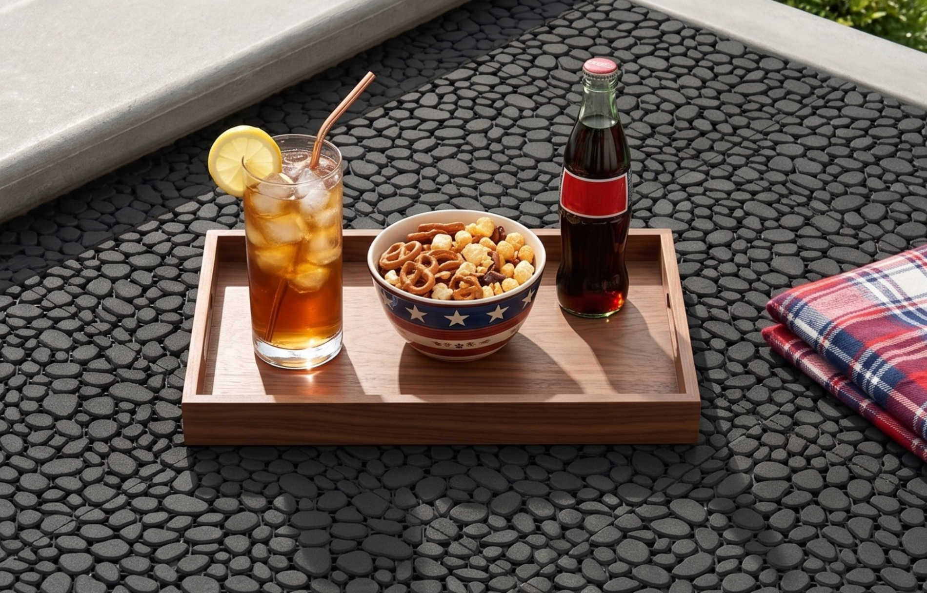 BEEFURNI Light Black Stone Plastic Deck Tiles Interlocking Floor Tiles (60 PCS) 12" x 12"