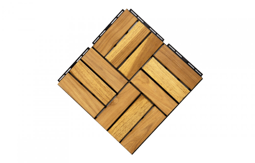 Square Teak Hardwood Interlocking, Teak Floor Tiles Outdoors